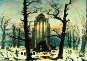 Caspar David Friedrich Cloister Cemetery in the Snow oil painting reproduction